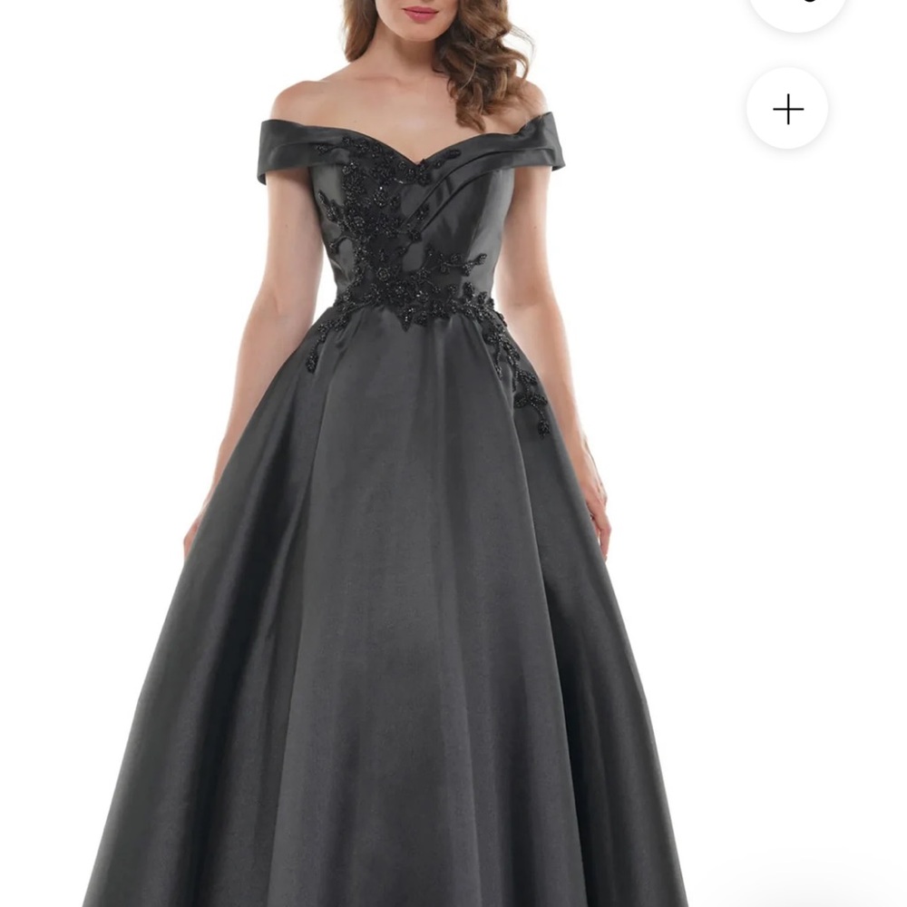 Elegant Black Off-Shoulder Evening Gown NWT